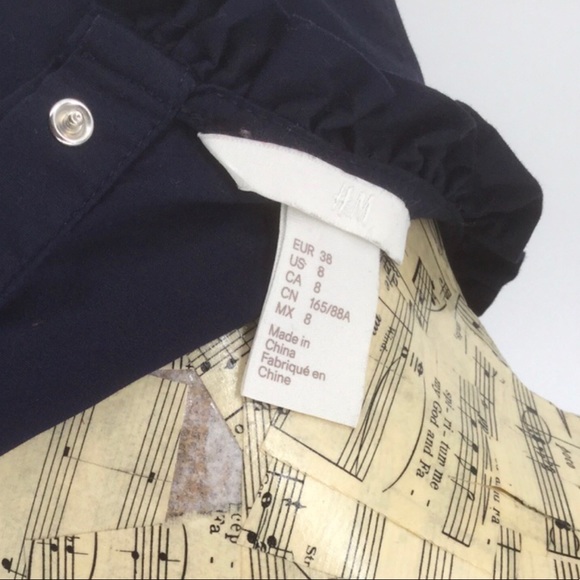 H&M Navy Blue Small Sleeveless Peasant Dress - Picture 7 of 9